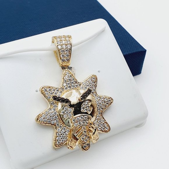 "14K Gold Plated Cubic Zircon Pendant, INUS1BR227 - Picture 3 of 9